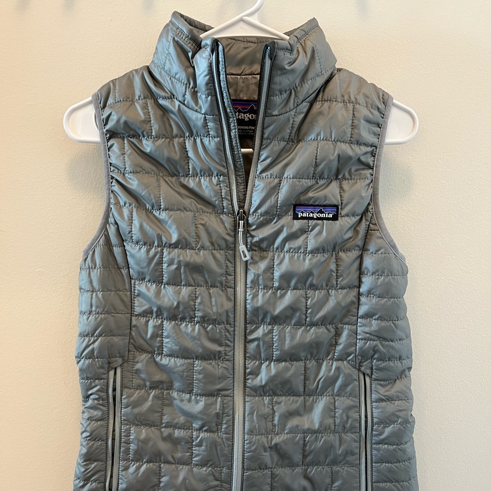Silver Patagonia down vest